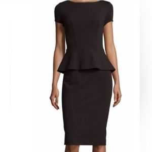 Lafayette 148 Gray Short Sleeve Peplum Midi Dress Women's Size 14